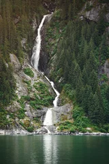  High waterfall in Alaskan fjords © PixieMe
