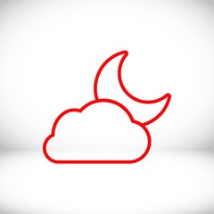 moon and cloud icon stock vector illustration flat design