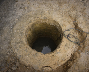 Digging a new well for water sources photo taken in Dramaga Bogor Indonesia