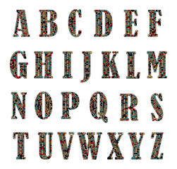 Mosaic English Alphabet - vector illustration 