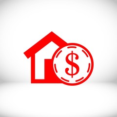 money home dollar icon stock vector illustration flat design