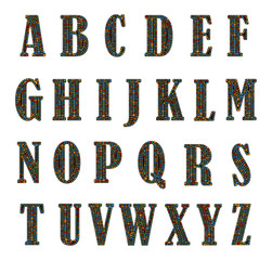 Mosaic English Alphabet - vector illustration 