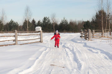 little girl running