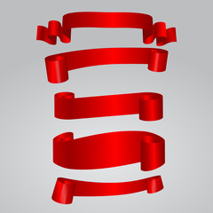 Set of red ribbon vector eps 10 vector