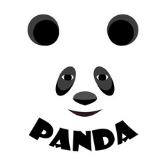 Baby panda face logo template. Baby panda face icon. Asian bear. Panda head isolated on white background