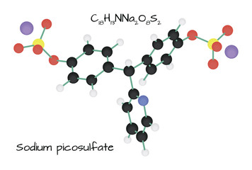 molecule Sodium picosulfate C18H13NNa2O8S2