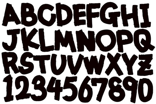 デザインフォント 手書きの英数字 Stock Vector Adobe Stock