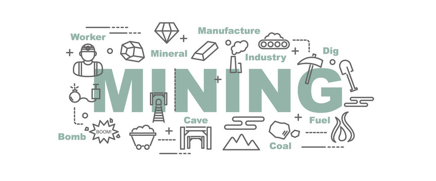 mining vector banner