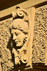 Architectural detail in the historical town of Bamberg, Bavaria, region Upper Franconia, Germany