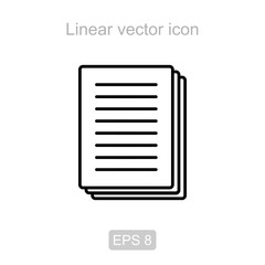 Documents. Linear vector icon.