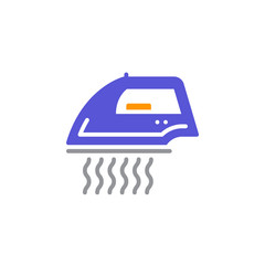 Steam iron for clothes icon vector, filled flat sign, solid colorful pictogram isolated on white. Symbol, logo illustration