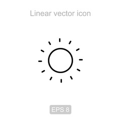 The sun. Linear vector icon.