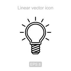 Bulb included. Linear vector icon.