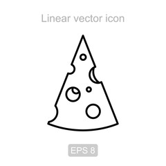 Cheese. Linear vector icon.