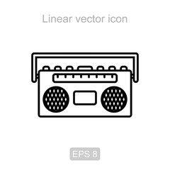Boombox. Linear vector icon.