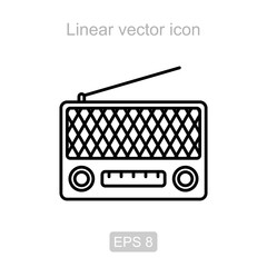 Radio. Linear vector icon.