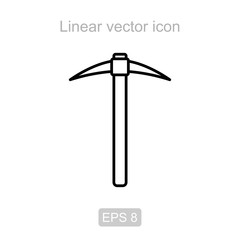 Pickaxe. Linear vector icon.