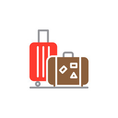 Baggage, luggage icon vector, filled flat sign, solid colorful pictogram isolated on white. Symbol, logo illustration