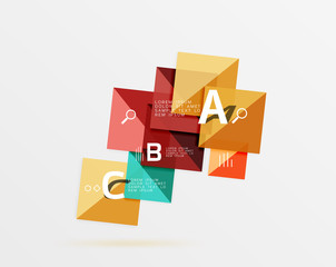 Modern flying square infographic