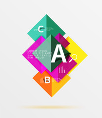 Modern flying square infographic