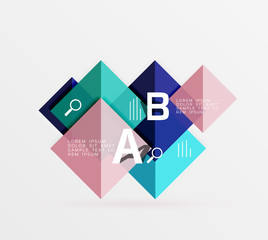 Modern flying square infographic