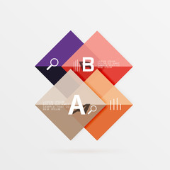 Modern flying square infographic