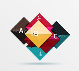 Modern flying square infographic