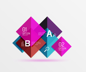 Modern flying square infographic