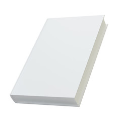 Blank book cover template for mockup. 3d rendering, isolated on white background