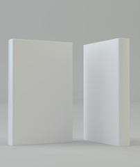 Blank mockcup book cover standing. 3d rendering