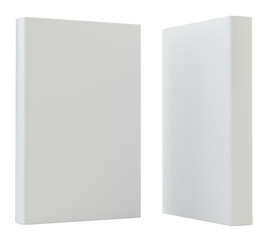 Blank mockcup book cover standing. 3d rendering isolated on white background