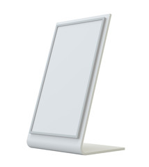 Blank holder. Clear brochure holding. Empty paper template. 3d rendering isolated on white background