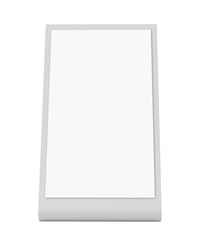 Plastic holder. Brochure holding. Empty paper template. 3d rendering isolated on white background