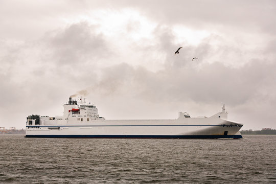 Cargo ship Ro-Ro in the Baltic Sea