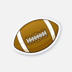 Vector illustration. Leather American football ball. Sports equipment. Cartoon sticker in comics style with contour. Decoration for greeting cards, posters, patches, prints for clothes, emblems