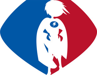 Abstract Cartoon Superhero Shield Silhouette