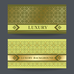 Bright golden background on green background