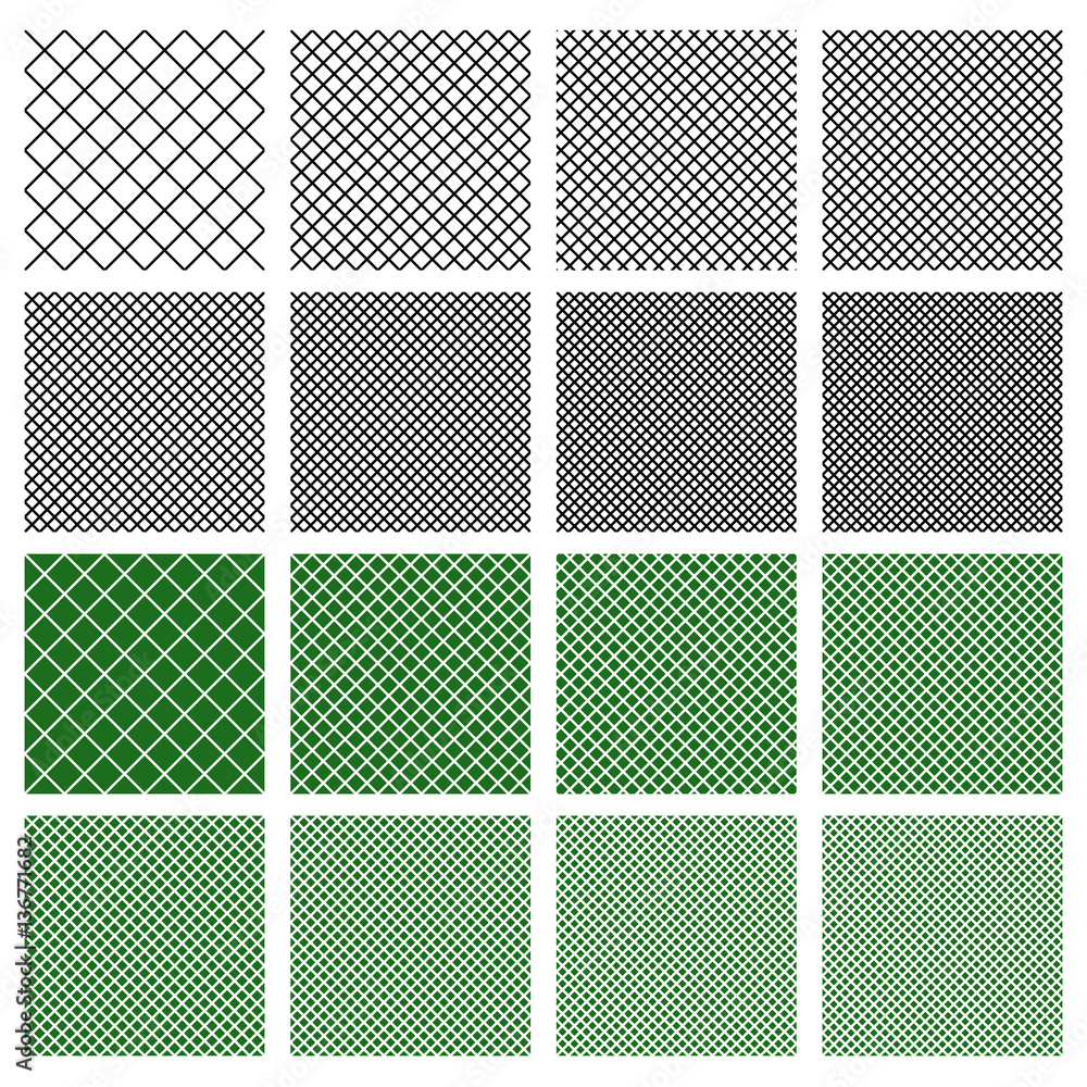 Fototapete set of 8 seamless geometric pattern tiles with different density