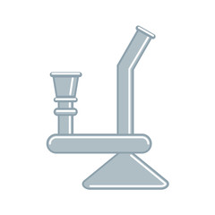 Isolated bong on white background. Equipment for smoking drugs. Idea of dependency, addiction. Relax.
