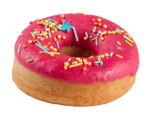 one glazed donut isolated on white background