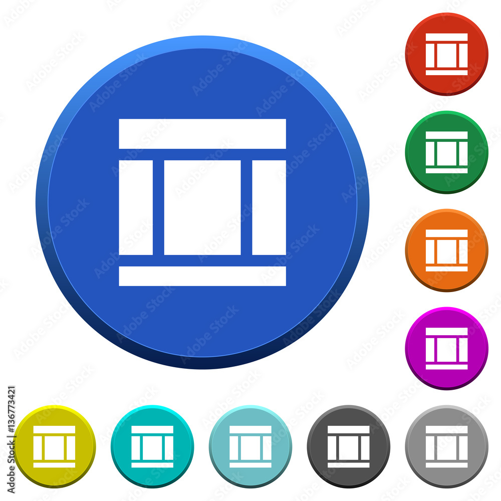 Poster three columned web layout beveled buttons