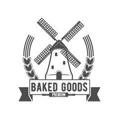 vintage retro bakery logo badge or label
