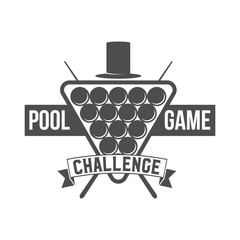 billiards emblem label and designed elements