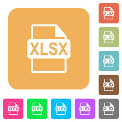 XLSX file format rounded square flat icons