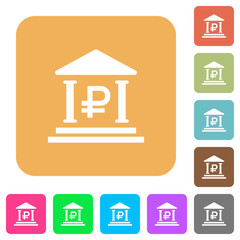 Fototapeta premium Ruble bank office rounded square flat icons