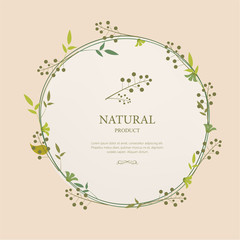natural product label and organic label green color. vintage labels and badges design.