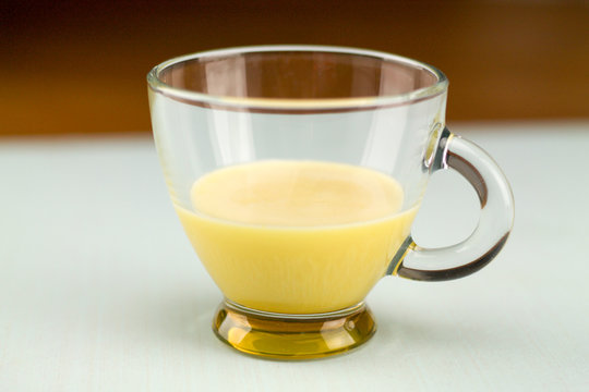 egg liquor in a glass cup, italian vov