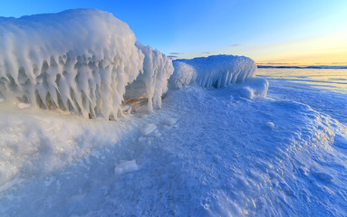 ice at sunset