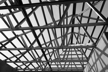 Structure of steel roof.