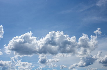 blue sky with big white cloud, and  raincloud in nature 